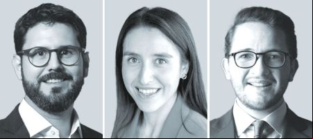 Luiz Fernando Goedert, de Mattos Filho, Veiga Filho, Marrey Jr. e Quiroga Advogados (izquierda); Catalina Iñiguez, de FerradaNehme (centro), y Ramón de la Torre, de Basham, Ringe y Correa.